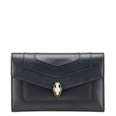 ブルガリ セルペンティ 長財布 ブラック レザー レディース BVLGARI 【中古】